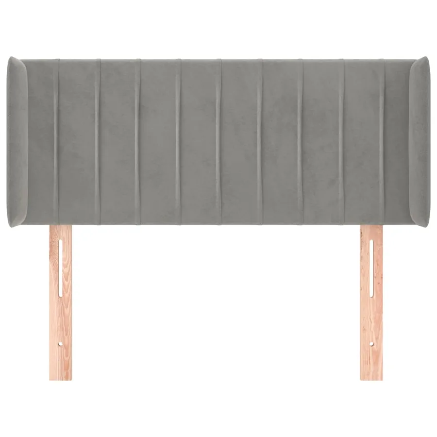 Tête de lit avec oreilles Gris clair 93x16x78/88 cm Velours - 3