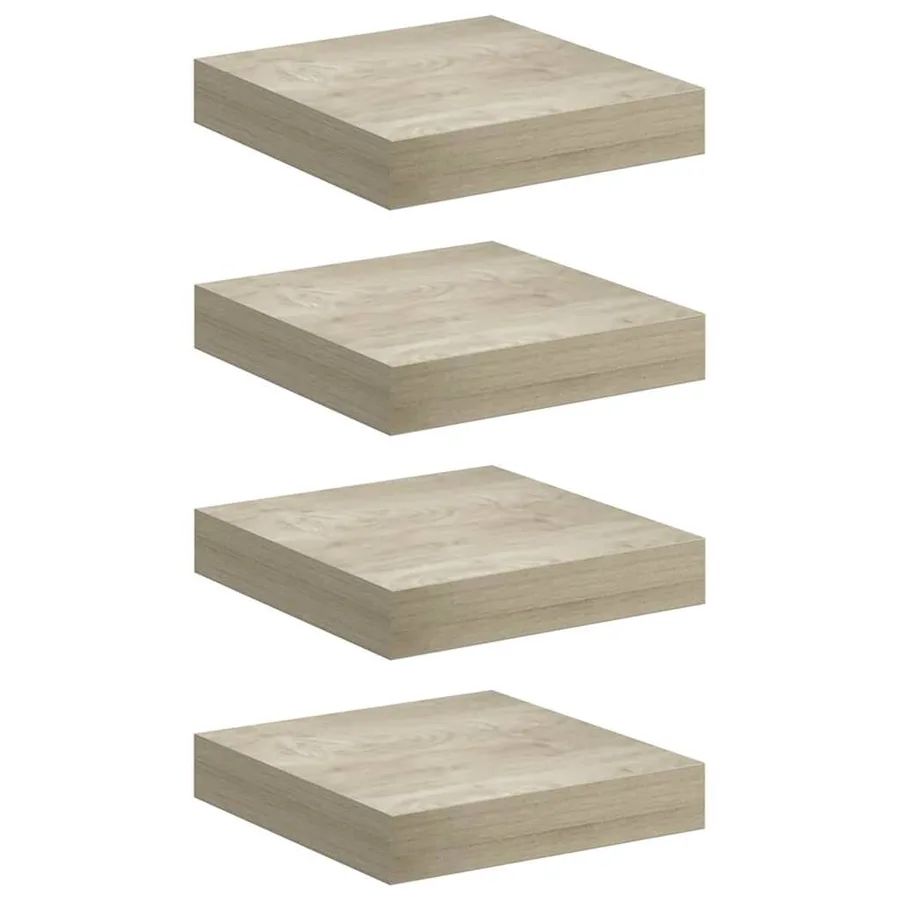 Étagères murales flottantes 4 pcs chêne 23x23,5x3,8 cm MDF - 2