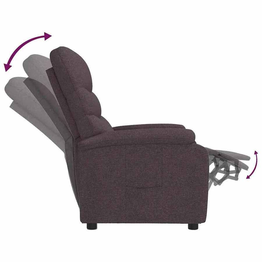 Fauteuil inclinable Marron foncé Tissu - 6