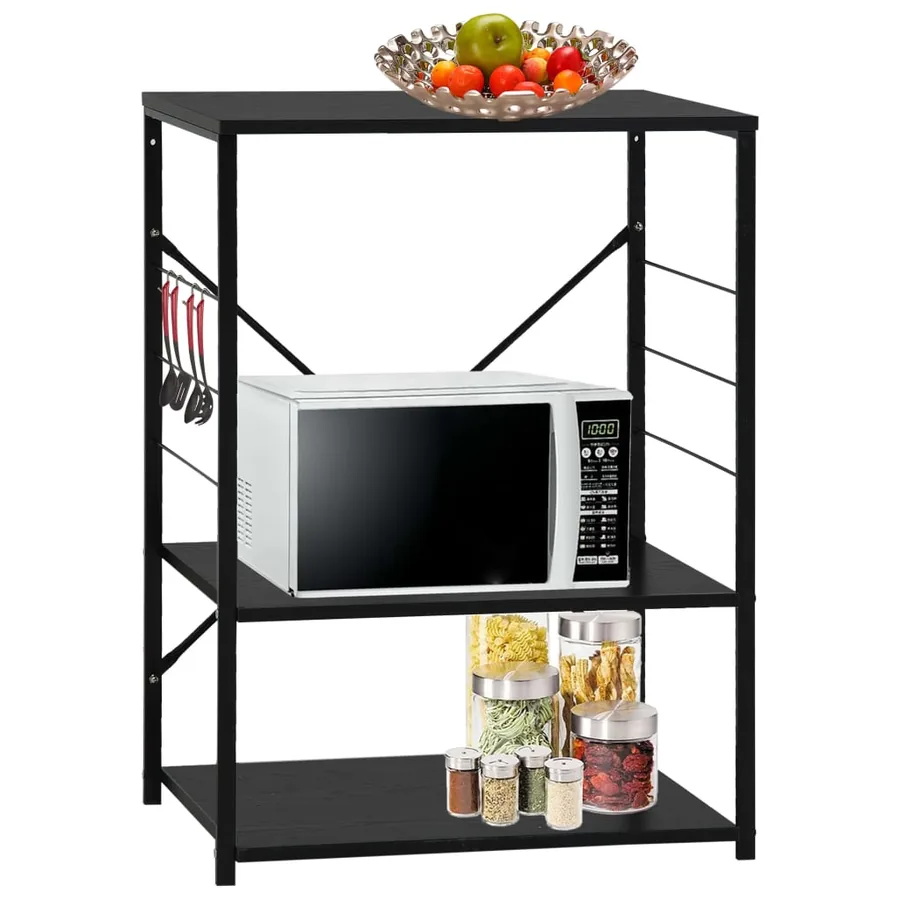 Armoire à four à micro-ondes Noir 60x39,6x79,5 cm