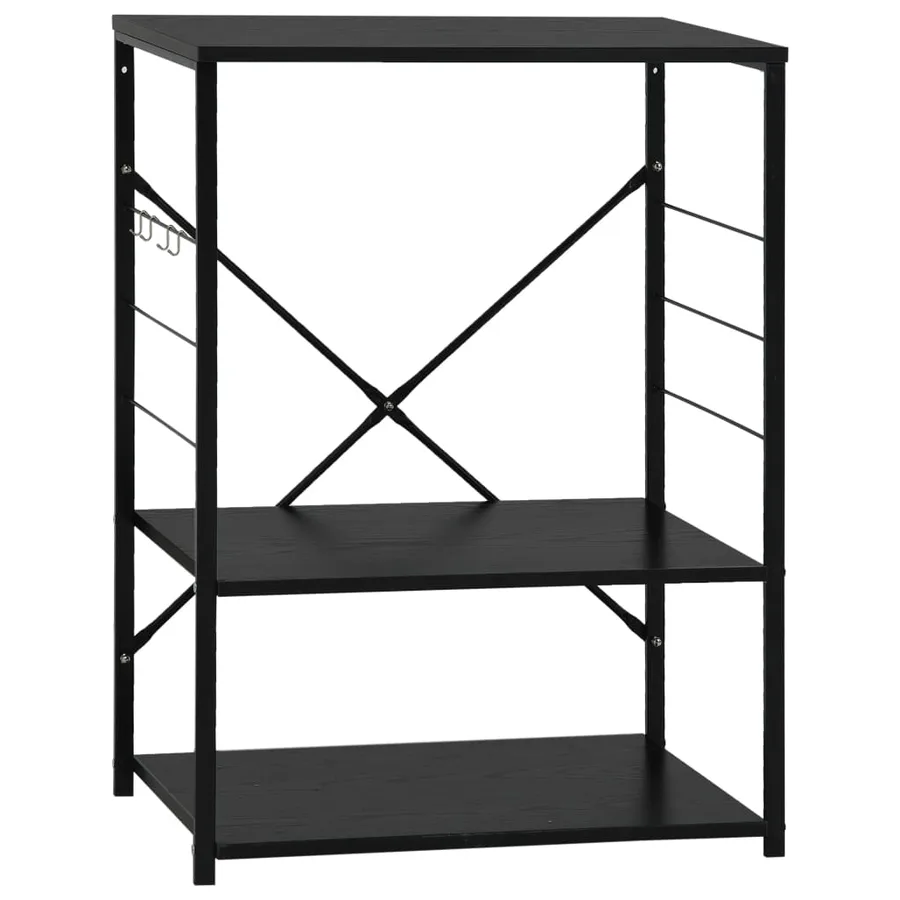 Armoire à four à micro-ondes Noir 60x39,6x79,5 cm - 2