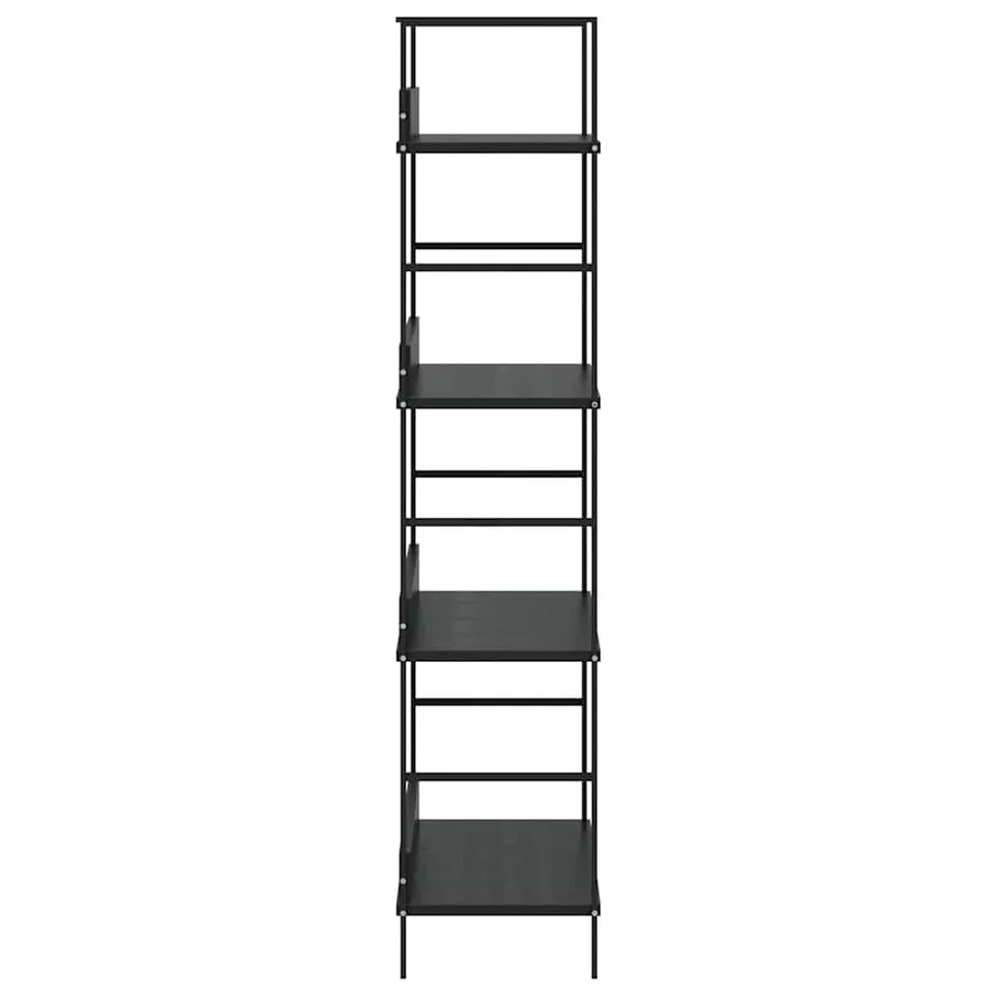 Bibliothèque à 4 niveaux noir 60x27,6x124,5cm bois d'ingénierie - 6