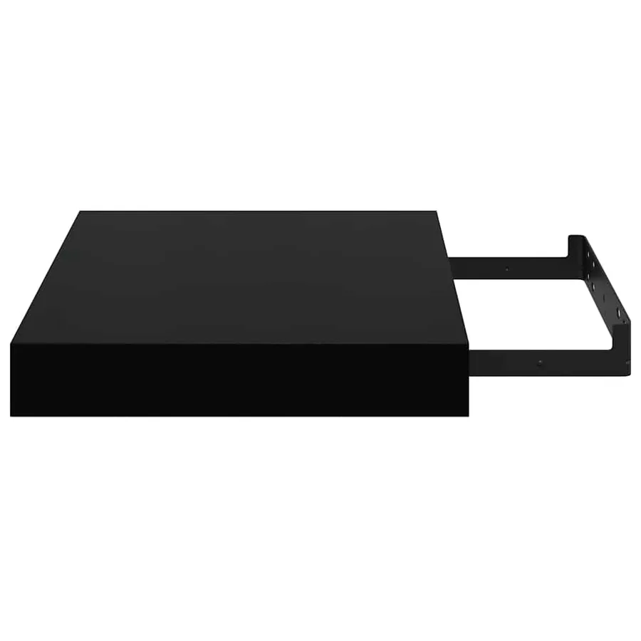 Étagère murale flottante 2 pcs Noir brillant 23x23,5x3,8 cm MDF - 11