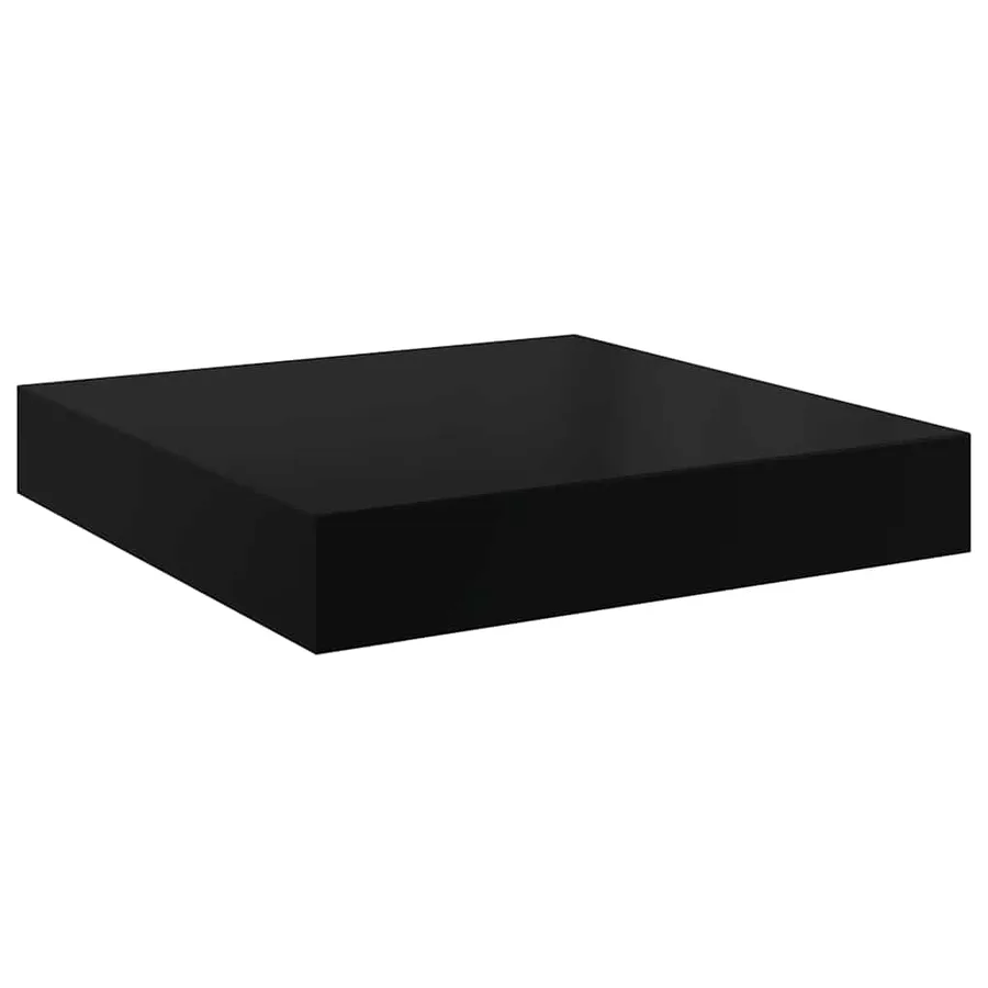 Étagère murale flottante 2 pcs Noir brillant 23x23,5x3,8 cm MDF - 7