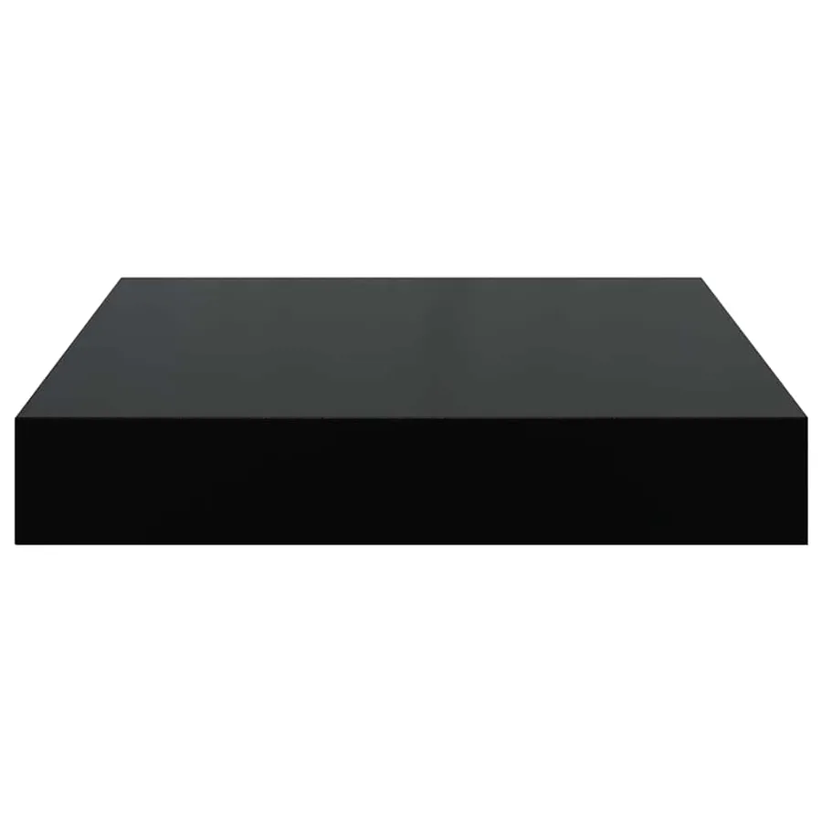Étagère murale flottante 2 pcs Noir brillant 23x23,5x3,8 cm MDF - 8