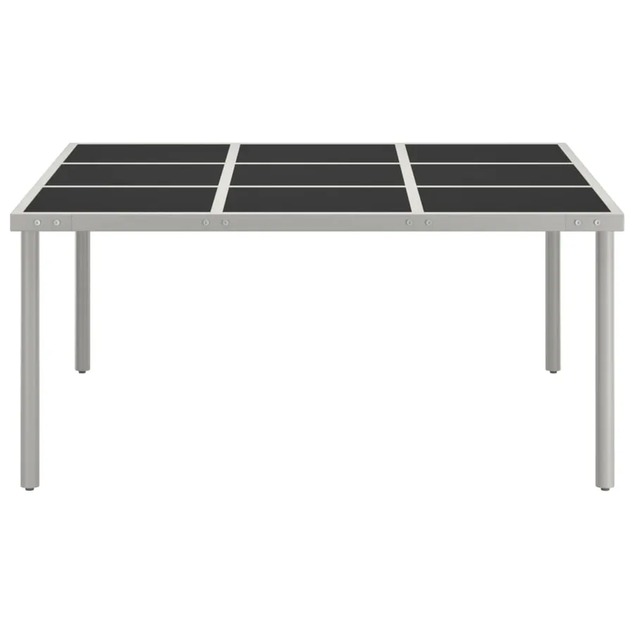 Table de salle à manger de jardin 170x170x74,5cm Verre et acier - 2
