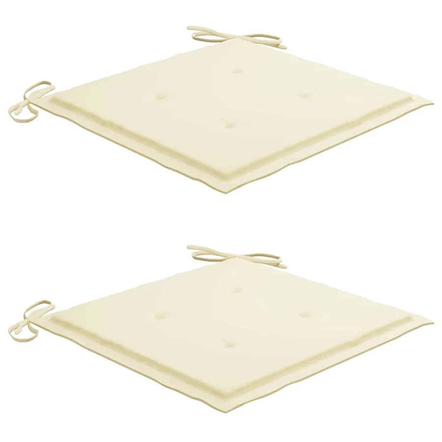 Chaise à bascule avec coussin crème Bois de teck solide - 5