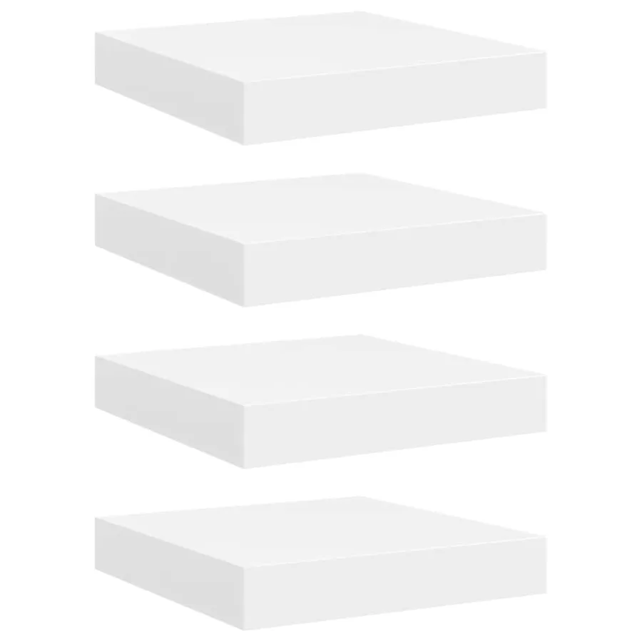 Étagères murales flottantes 4 pcs blanc 23x23,5x3,8 cm MDF - 2