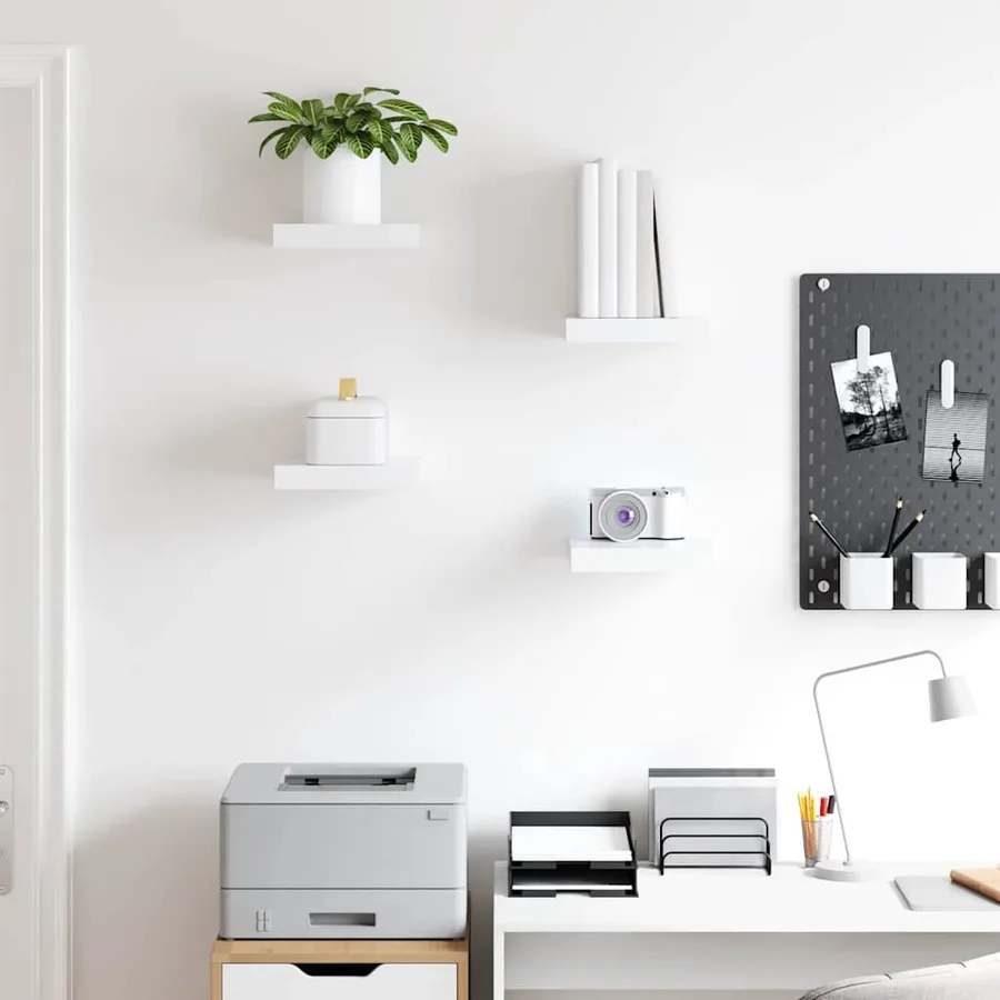 Étagères murales flottantes 4 pcs blanc 23x23,5x3,8 cm MDF - 3