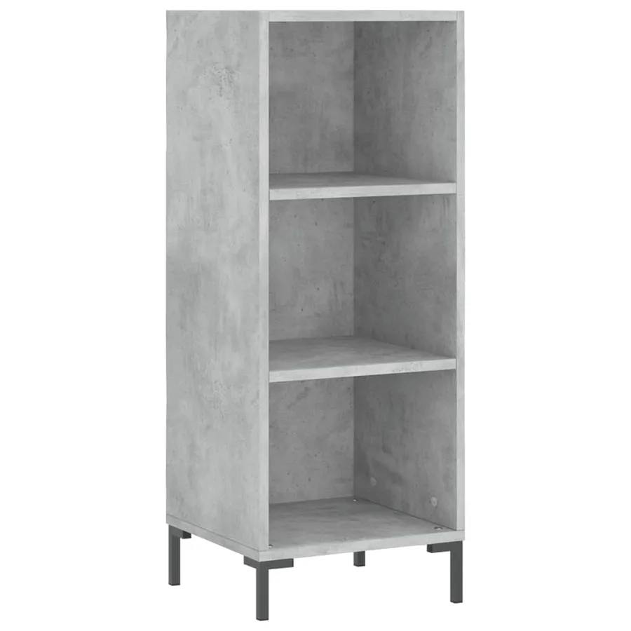 Buffet haut Gris béton 34,5x34x180 cm Bois d'ingénierie - 5
