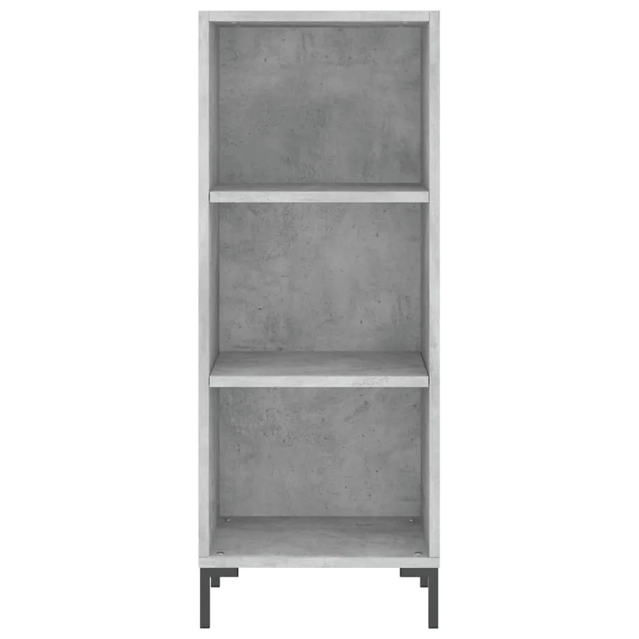 Buffet haut Gris béton 34,5x34x180 cm Bois d'ingénierie - 6