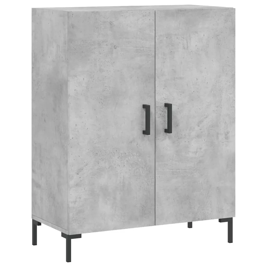 Buffet haut Gris béton 69,5x34x180 cm Bois d'ingénierie - 7