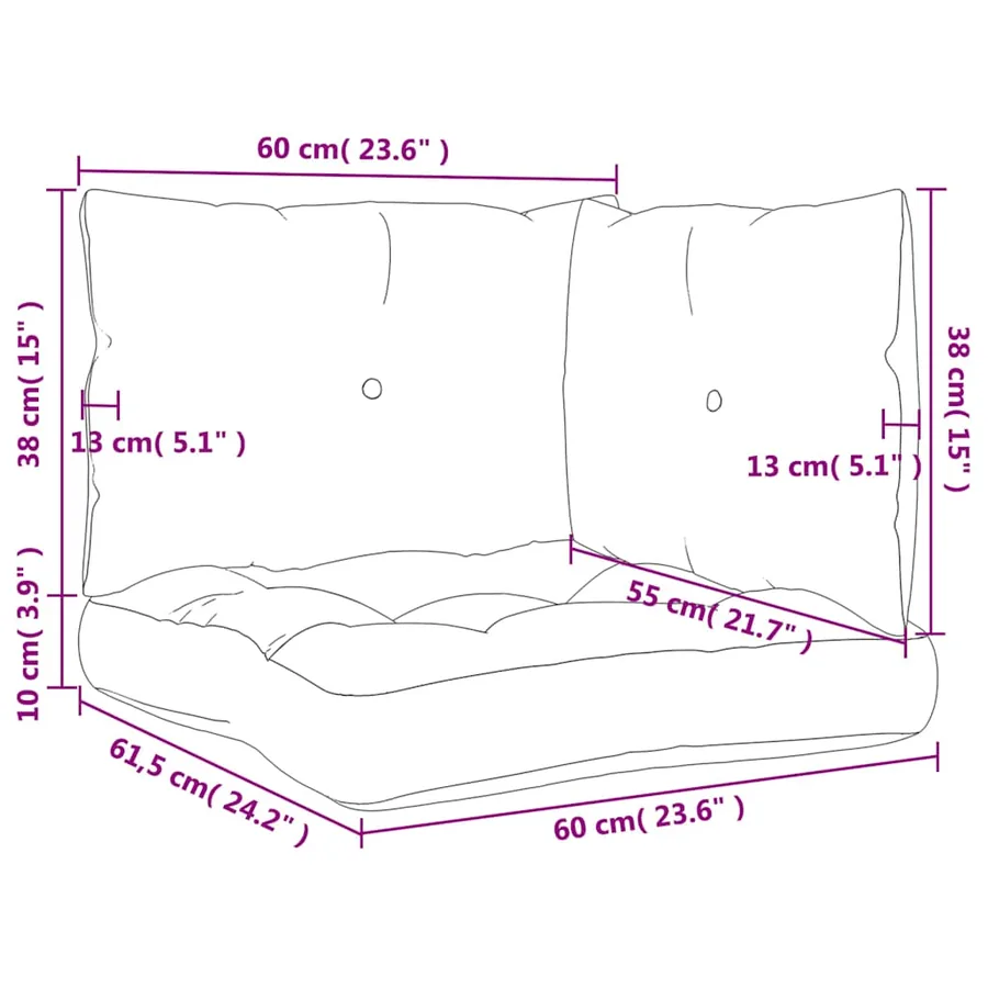 Coussins de palette lot de 3 beige tissu - 11