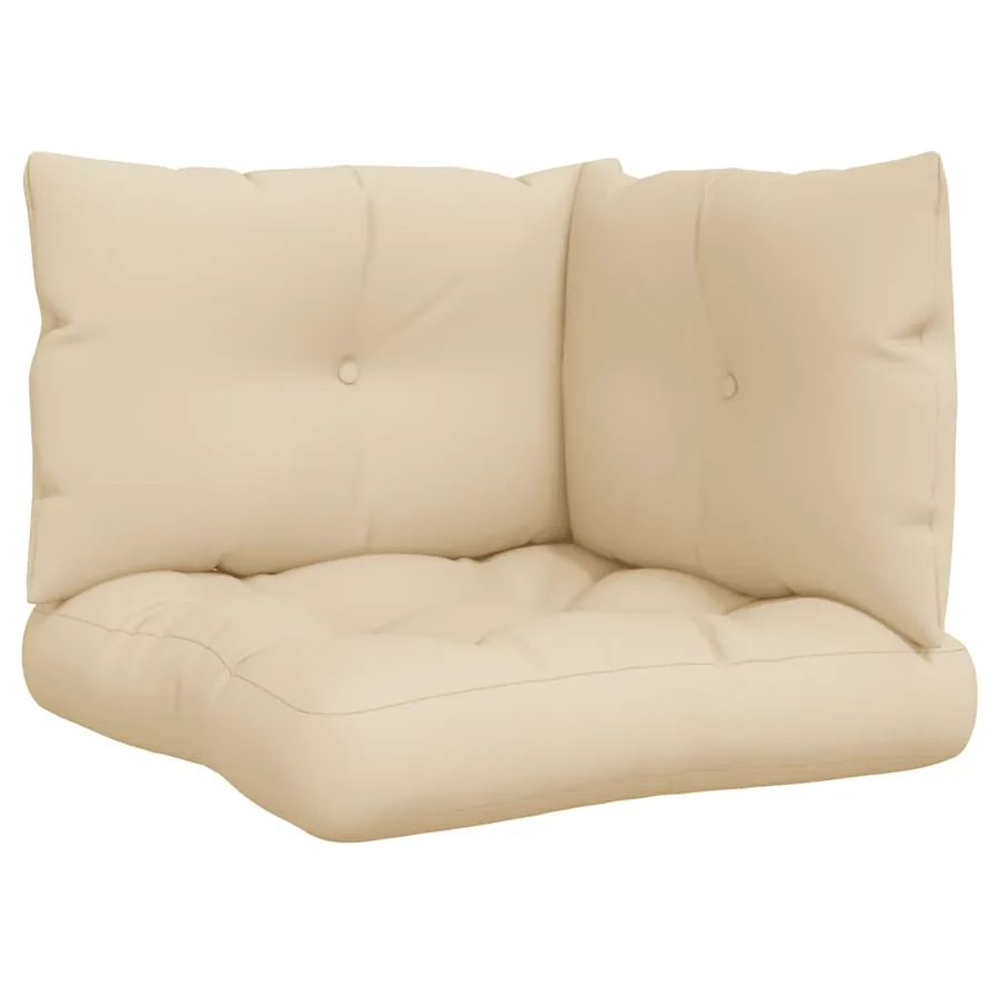 Coussins de palette lot de 3 beige tissu - 2