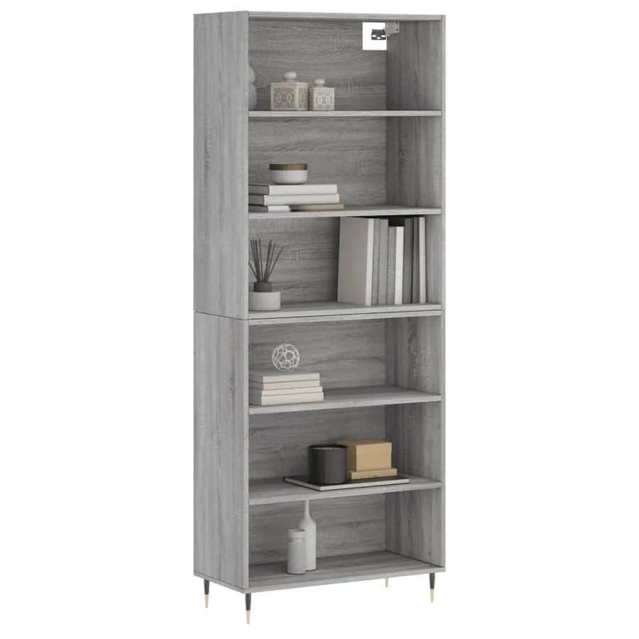 Buffet sonoma gris 69,5x32,5x180 cm bois d'ingénierie - 9