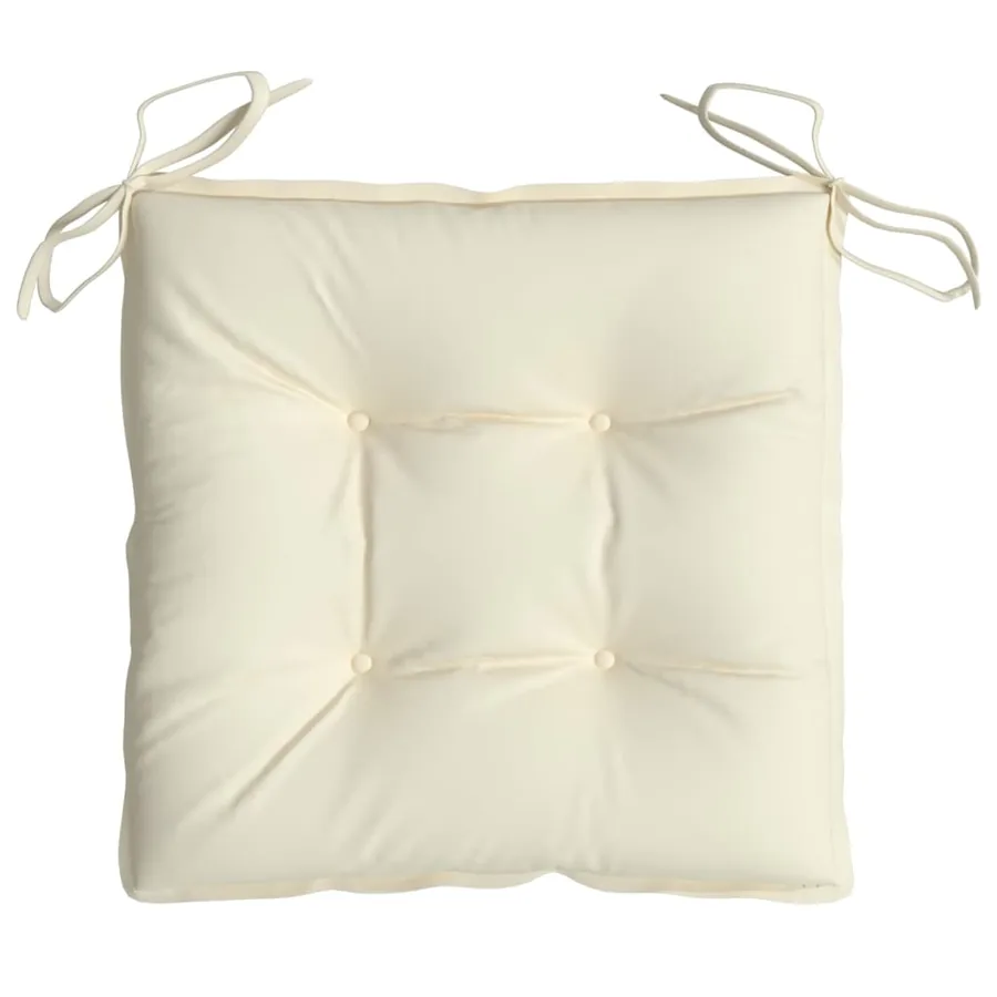 Coussins de chaise lot de 2 blanc crème 50x50x7 cm tissu oxford - 6