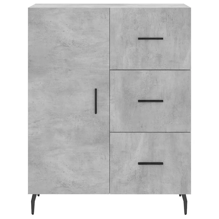 Buffet haut Gris béton 69,5x34x180 cm Bois d'ingénierie - 8