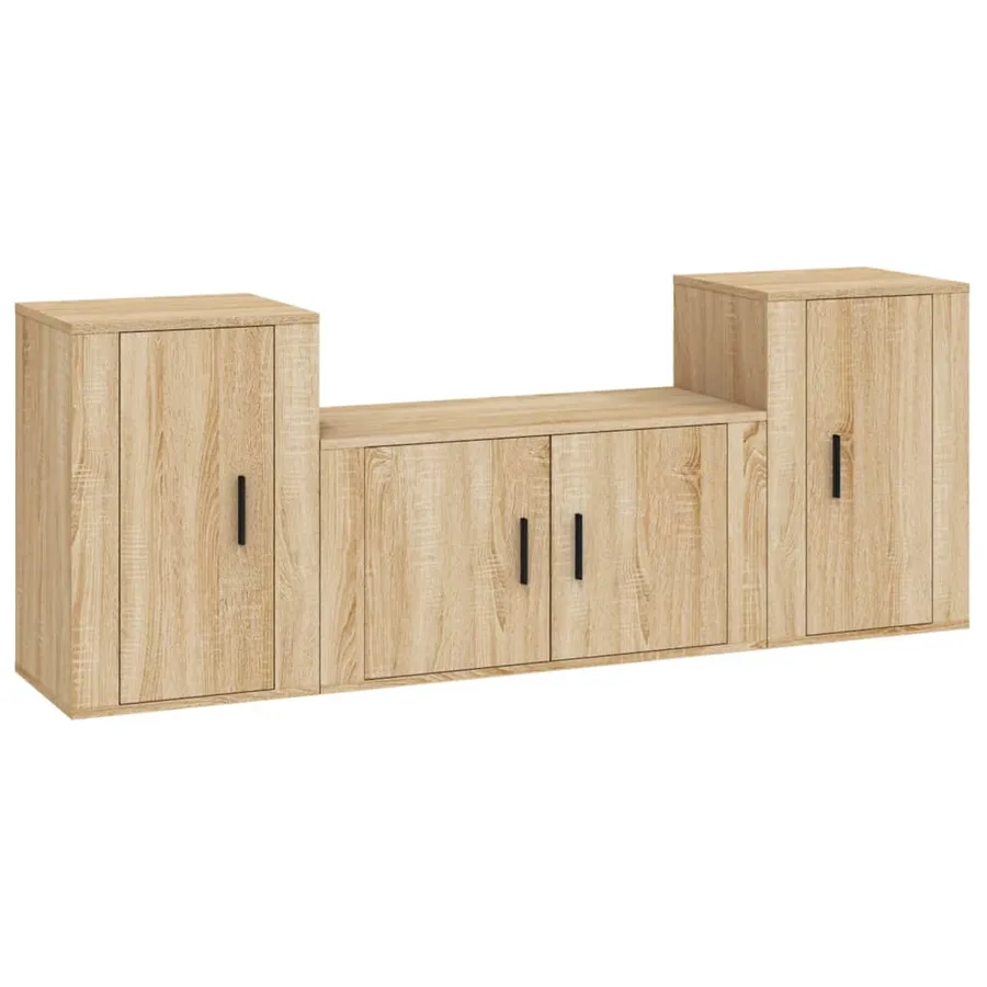 Ensemble de meubles TV 3 pcs Chêne sonoma Bois d'ingénierie - 2