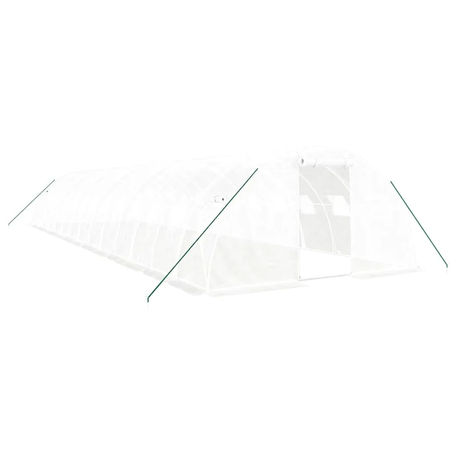 Serre avec cadre en acier blanc 56 m² 14x4x2 m - 2