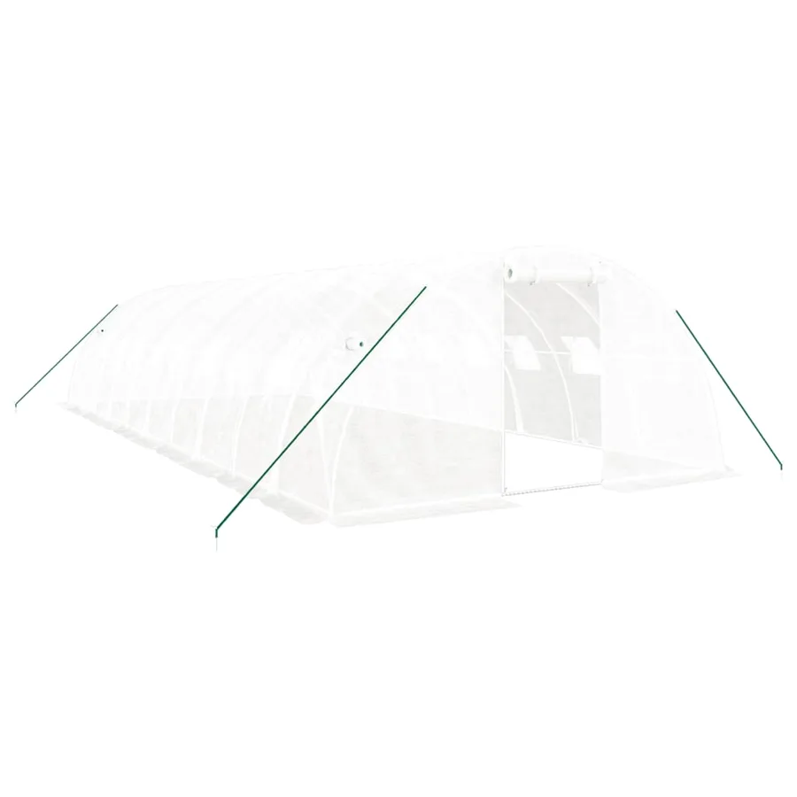Serre avec cadre en acier blanc 40 m² 10x4x2 m - 2