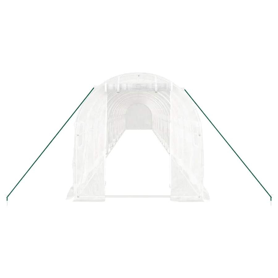 Serre avec cadre en acier blanc 36 m² 18x2x2 m - 4