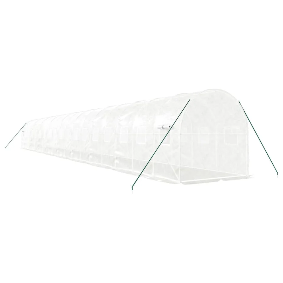 Serre avec cadre en acier blanc 36 m² 18x2x2 m - 6