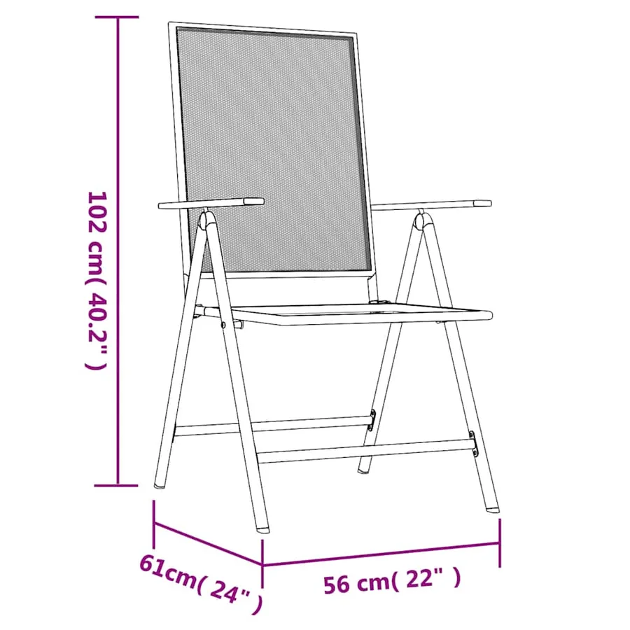 Ensemble à manger de jardin 9 pcs anthracite acier - 10