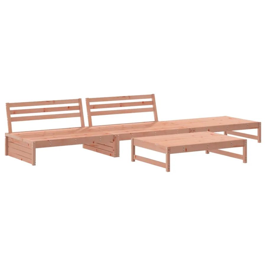 Salon de jardin 4 pcs avec coussins bois massif douglas - 3