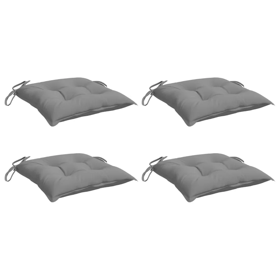 Coussins de chaise lot de 4 gris 40x40x7 cm tissu oxford - 3
