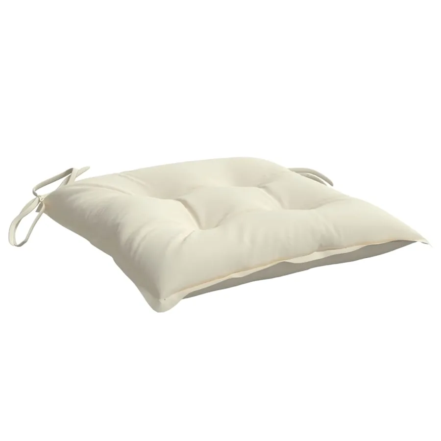 Coussins de chaise lot de 2 blanc crème 40x40x7 cm tissu oxford - 5