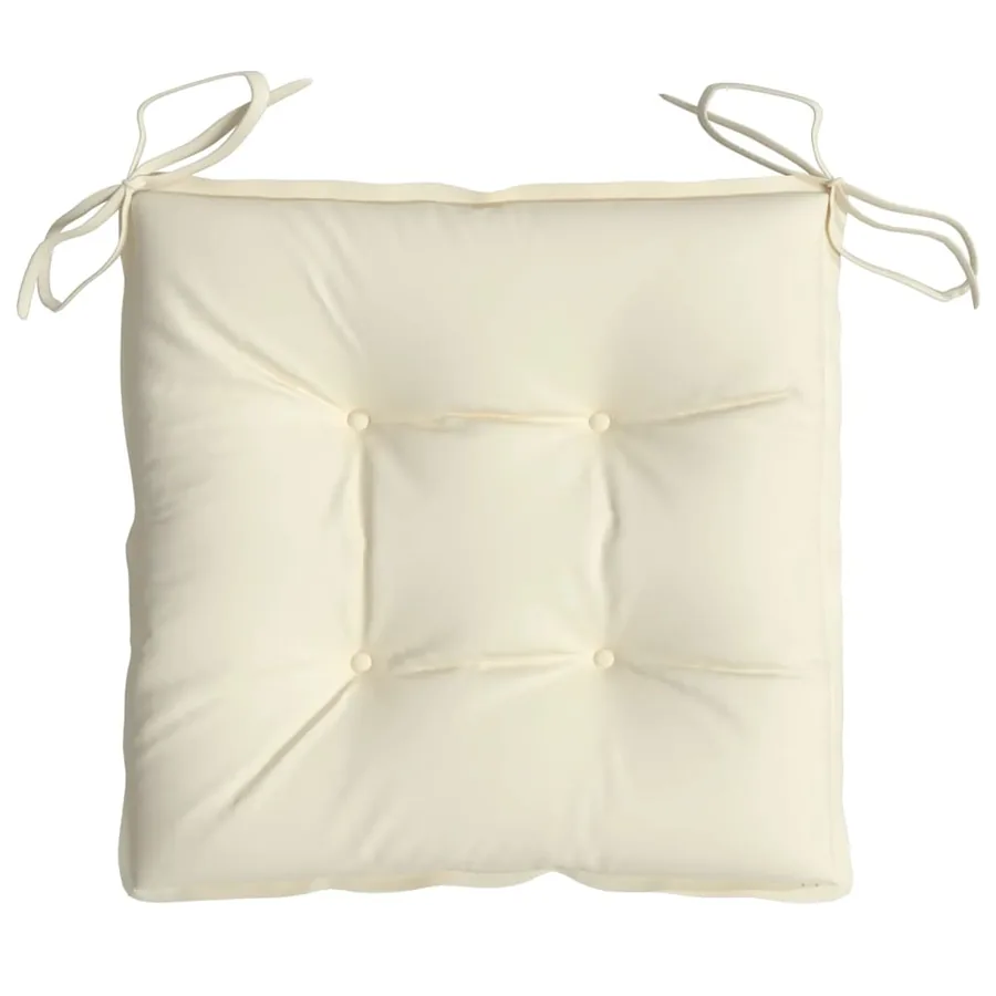 Coussins de chaise lot de 2 blanc crème 40x40x7 cm tissu oxford - 6