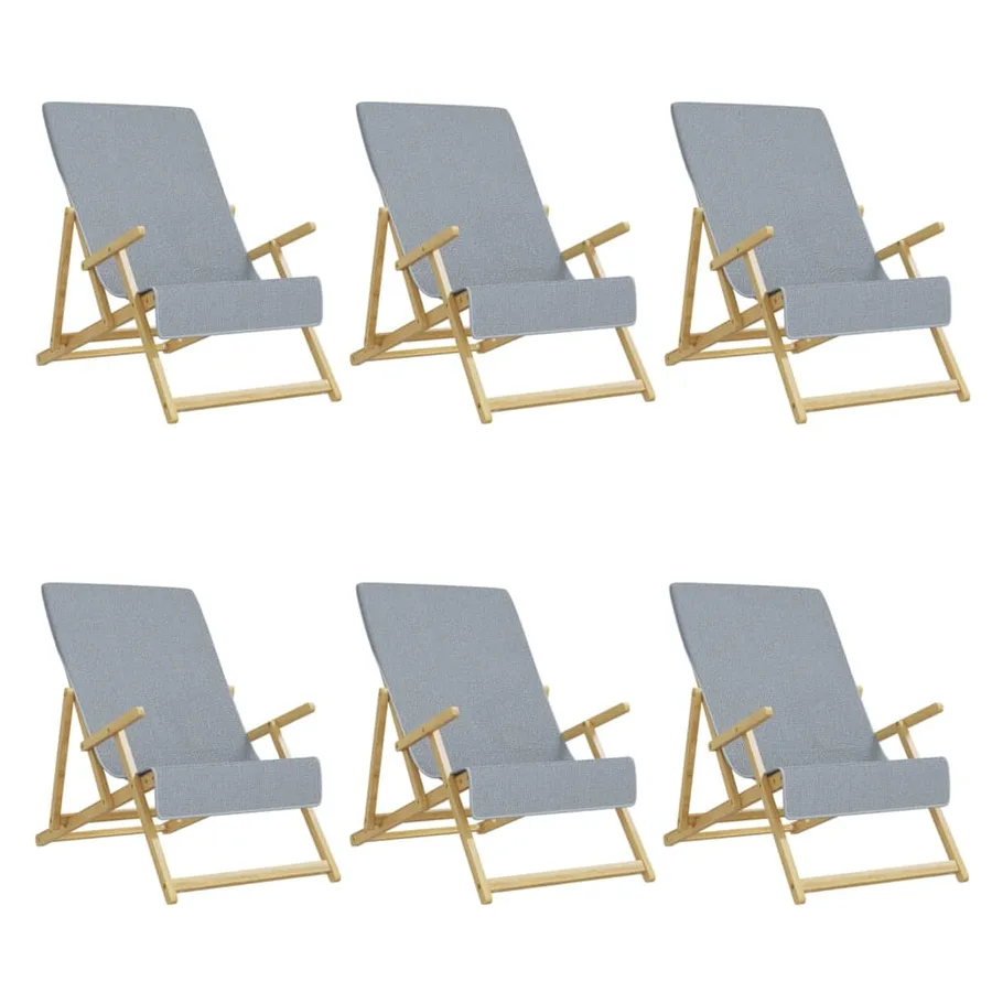 Serviettes de plage 6 pcs gris 60x135 cm tissu 400 GSM - 2
