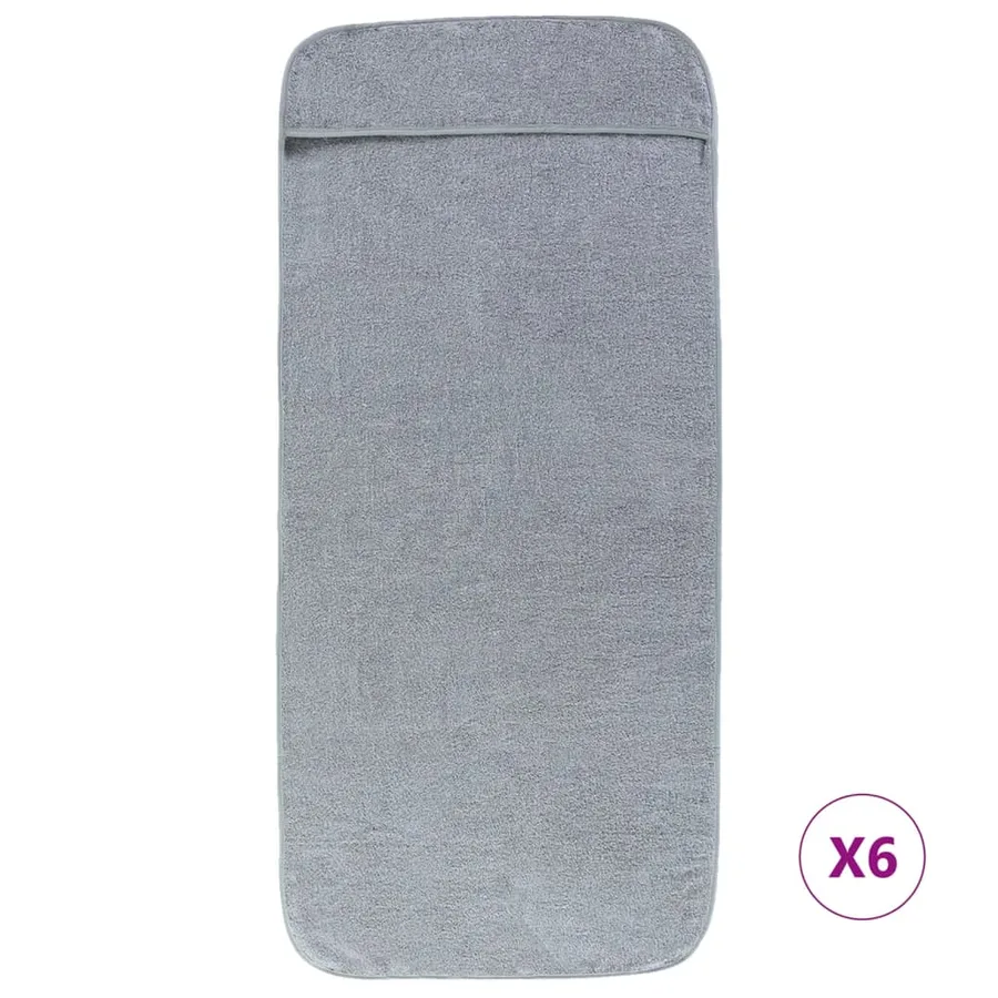 Serviettes de plage 6 pcs gris 60x135 cm tissu 400 GSM - 3