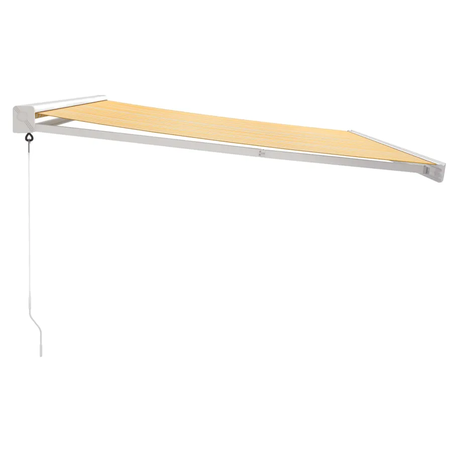 Auvent rétractable jaune et blanc 4,5x3 m tissu et aluminium - 4