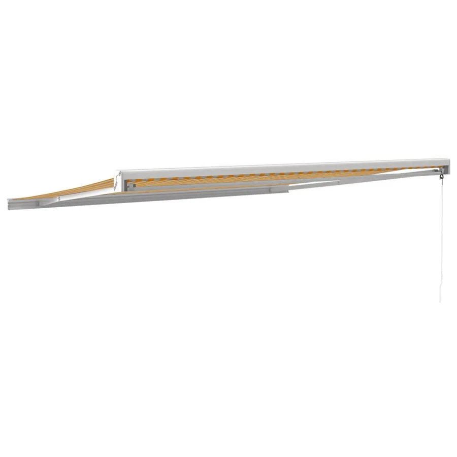 Auvent rétractable jaune et blanc 4,5x3 m tissu et aluminium - 5