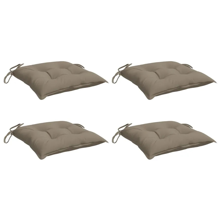Coussins de chaise lot de 4 taupe 40x40x7 cm tissu oxford - 3