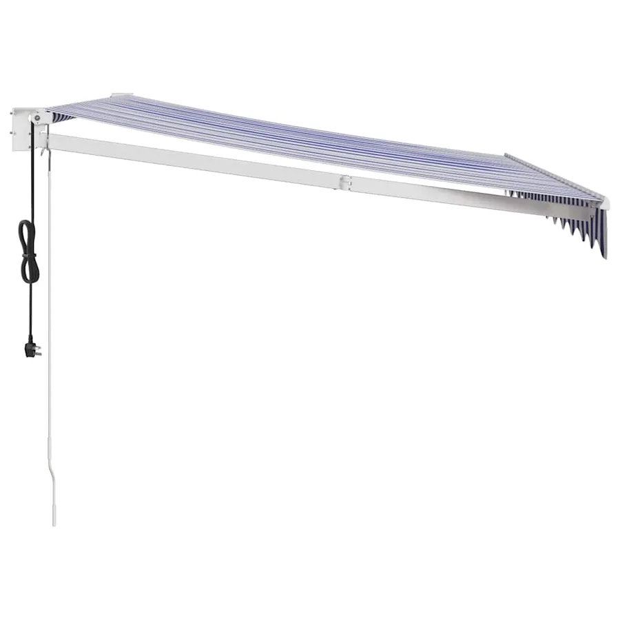 Auvent rétractable automatique bleu et blanc 3x2,5 m - 6
