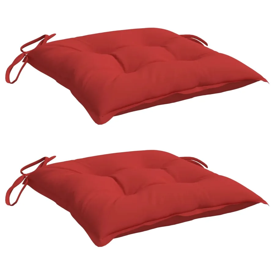 Coussins de chaise lot de 2 rouge 40x40x7 cm tissu oxford - 3
