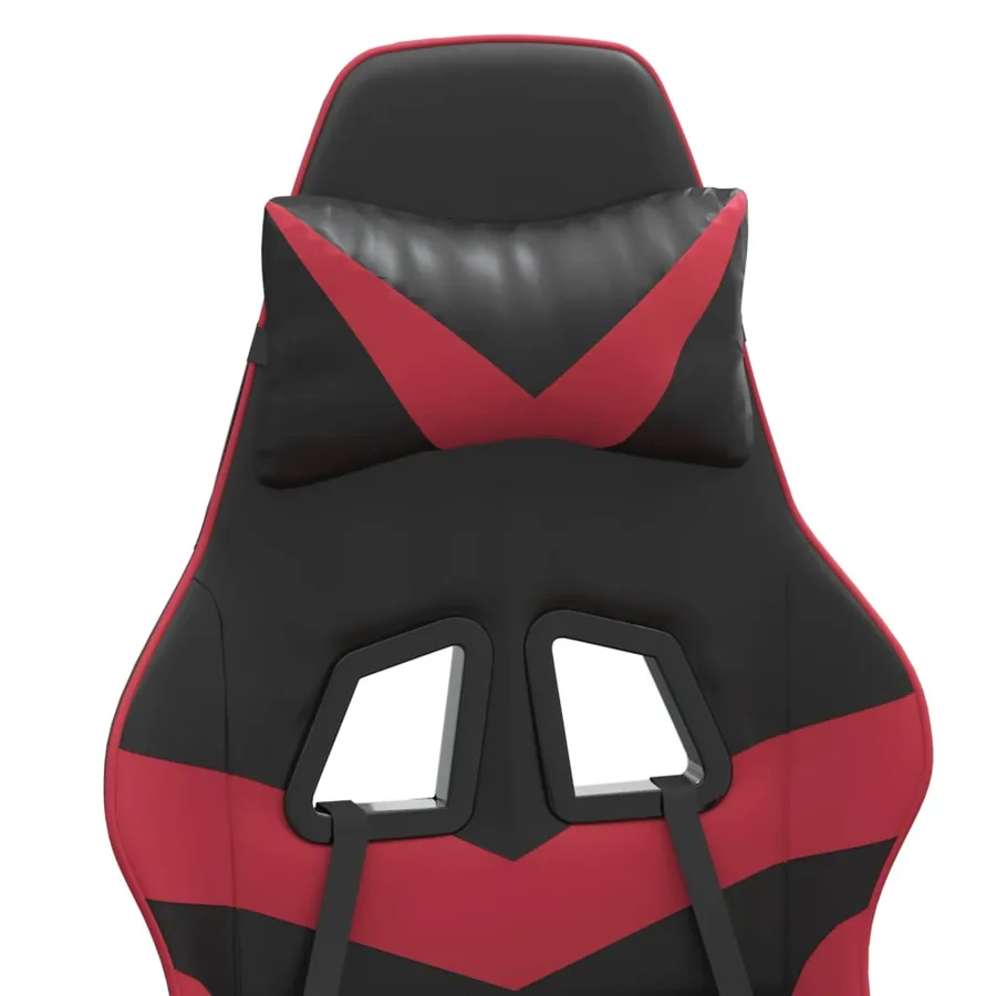 Chaise de jeu Noir et rouge bordeaux Similicuir - 10