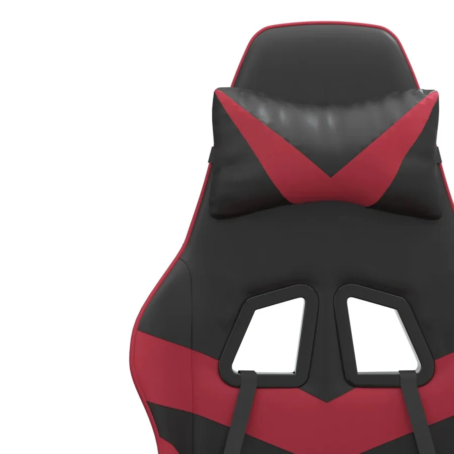 Chaise de jeu Noir et rouge bordeaux Similicuir - 11
