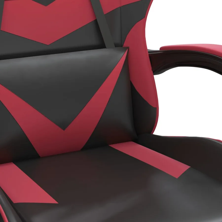 Chaise de jeu Noir et rouge bordeaux Similicuir - 8
