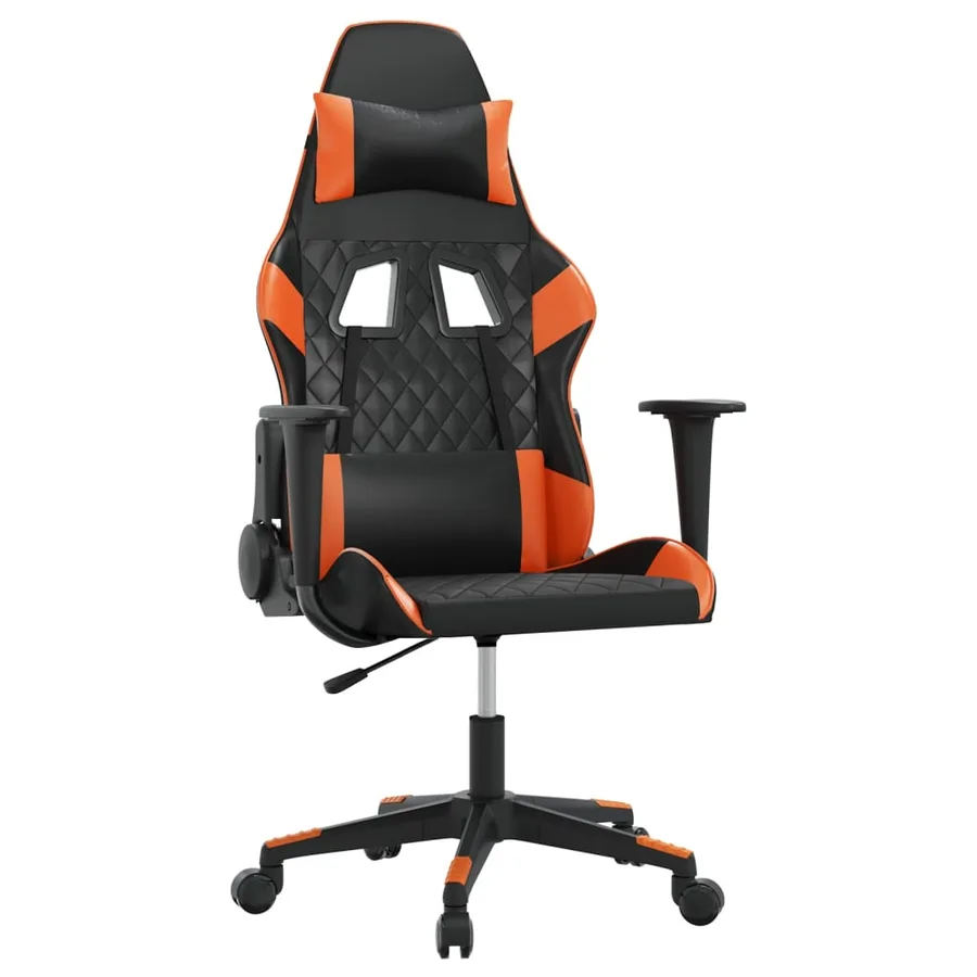 Chaise de jeu Noir et orange Similicuir - 2