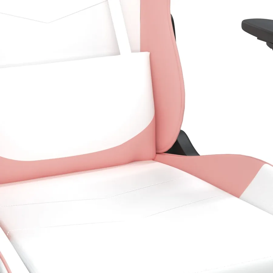 Chaise de jeu avec repose-pied Blanc et rose Similicuir - 9