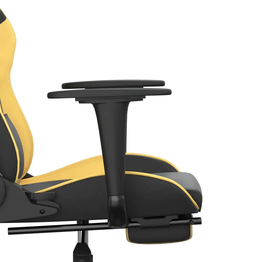 Chaise de jeu avec repose-pied Noir et doré Similicuir - 11