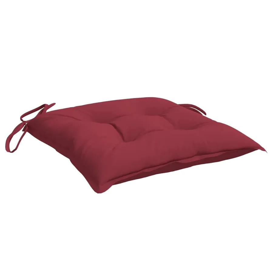 Coussins de chaise lot de 2 rouge bordeaux 40x40x7 cm - 5