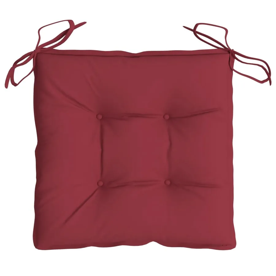 Coussins de chaise lot de 2 rouge bordeaux 40x40x7 cm - 6