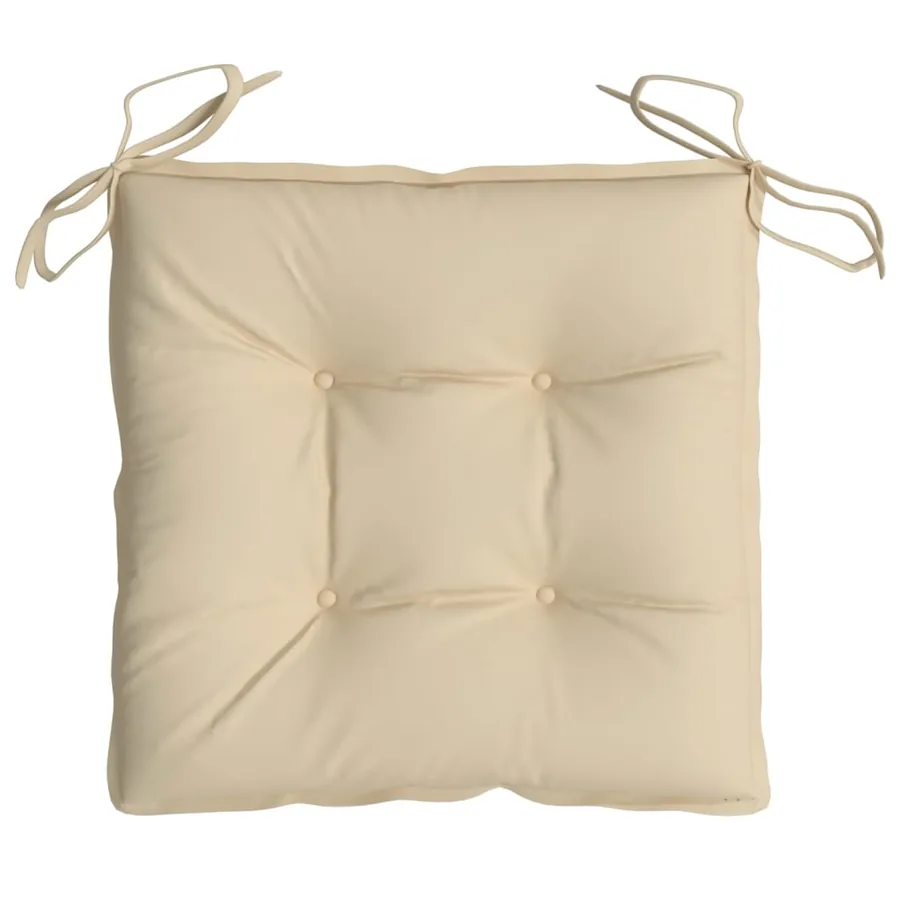 Coussins de chaise lot de 6 beige 40x40x7 cm tissu oxford - 6