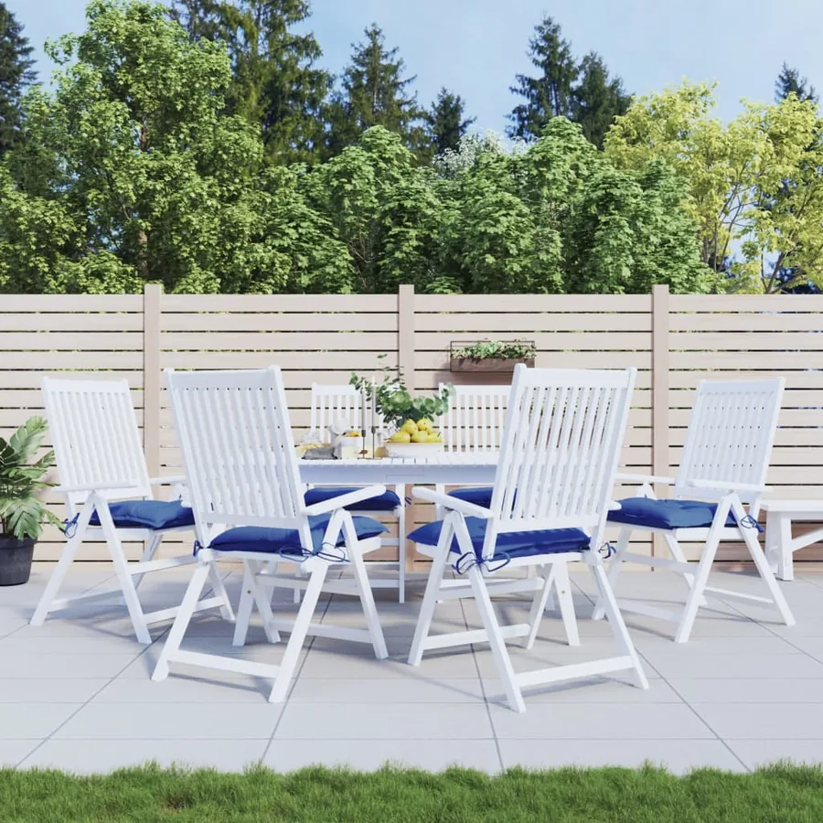 Coussins de chaise lot de 6 bleu 40x40x7 cm tissu oxford