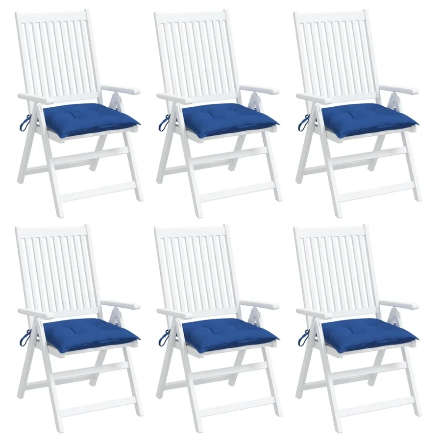 Coussins de chaise lot de 6 bleu 40x40x7 cm tissu oxford - 4