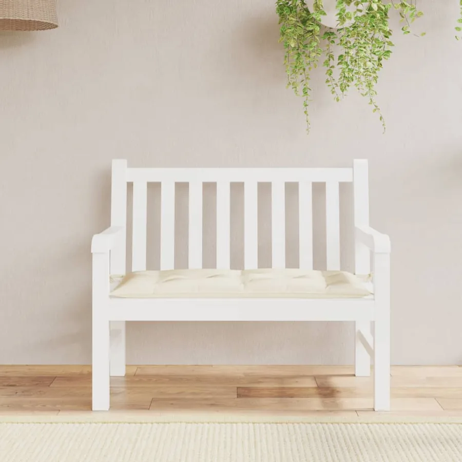 Coussin de banc de jardin crème 100x50x7 cm tissu oxford - 3